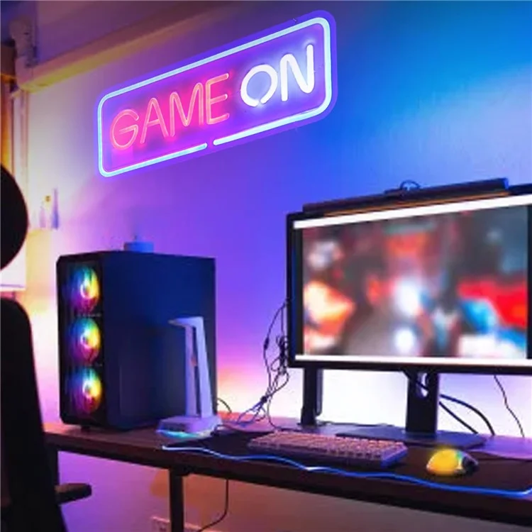 Lámpara de Neón para Juegos - Decoración de Pared para Habitación de Adolescentes Gamers con Luz LED Ambiente