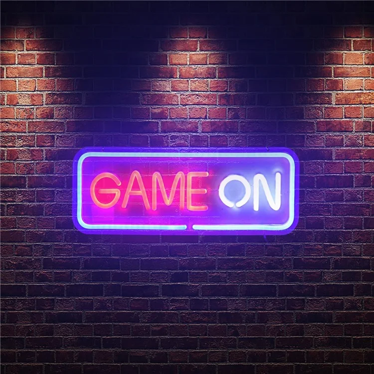 Lámpara de Neón para Juegos - Decoración de Pared para Habitación de Adolescentes Gamers con Luz LED Ambiente
