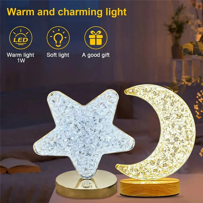 Bedroom Nightstand Table Lamp Touch Control 3 Color Modes Rechargeable Ambient Light - Round
