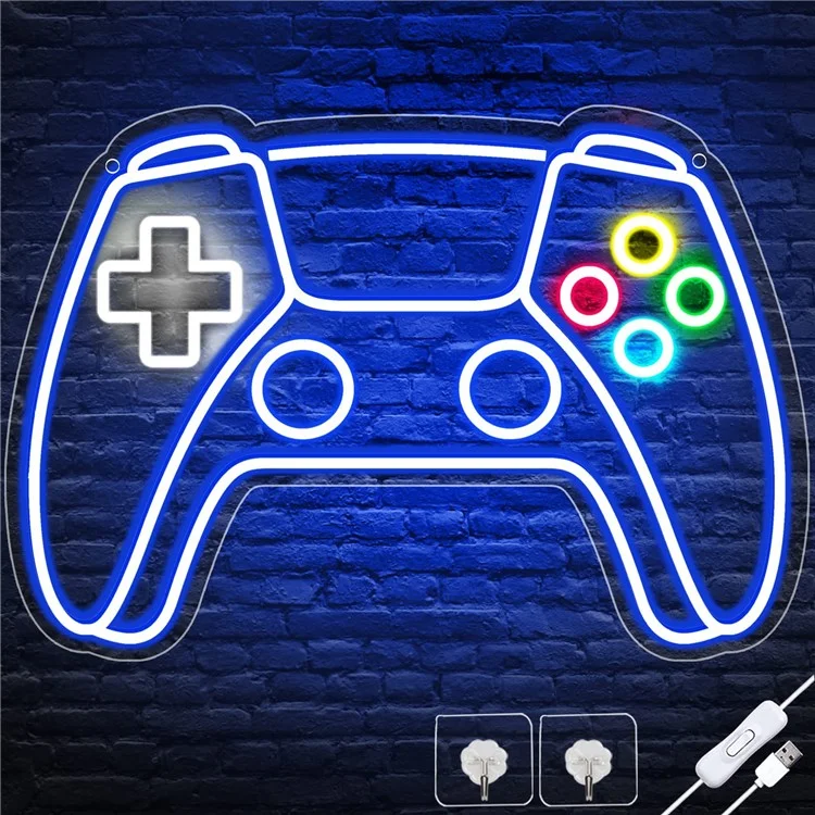 Luz de Néon em Formato de Controle de 41x28cm para Decoração de Quarto de Jogos / Quarto de Adolescente