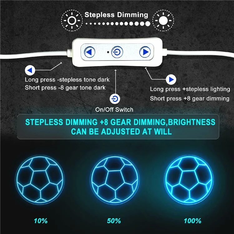 Неоновая LED-вывеска в виде футбольного мяча для декора стен, работающая от USB, спортивный атмосферный светильник, 32x32 см