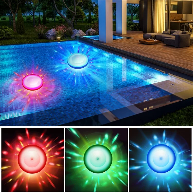 2 Pcs Pool Floating Light Aquarium Waterproof RGB Night Light Ambiance Lamp for Swimming Pool  /  Fish Tank