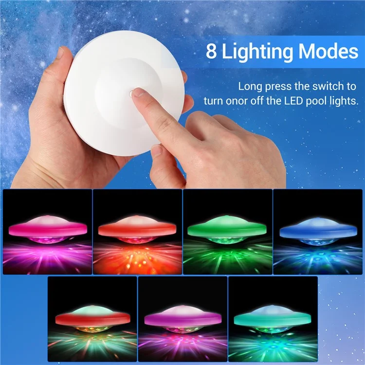 2 Pcs Pool Floating Light Aquarium Waterproof RGB Night Light Ambiance Lamp for Swimming Pool  /  Fish Tank