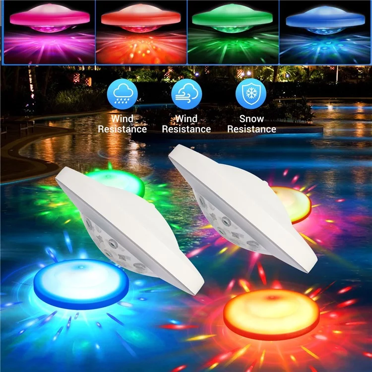 2 Pcs Pool Floating Light Aquarium Waterproof RGB Night Light Ambiance Lamp for Swimming Pool  /  Fish Tank
