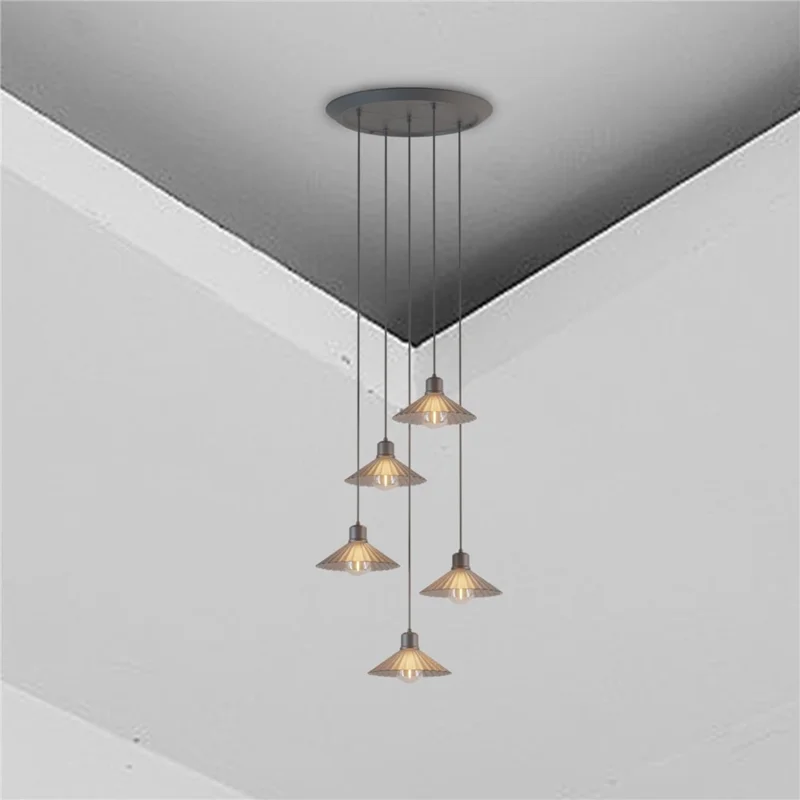 Modern Ceiling Light for Dining Room Round Plate Adjustable Length Restaurant Chandelier LED Pendant Lamp