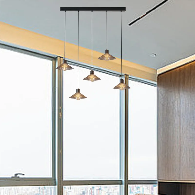 Horizontal Bar Adjustable Length Restaurant Chandelier LED Pendant Lamp Modern Ceiling Light for Dining Room