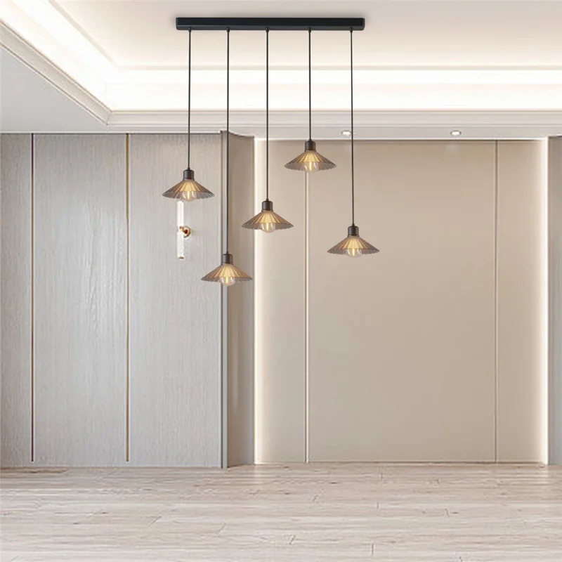 Horizontal Bar Adjustable Length Restaurant Chandelier LED Pendant Lamp Modern Ceiling Light for Dining Room