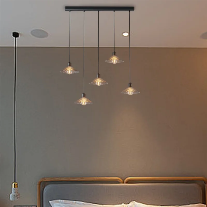 Horizontal Bar Adjustable Length Restaurant Chandelier LED Pendant Lamp Modern Ceiling Light for Dining Room