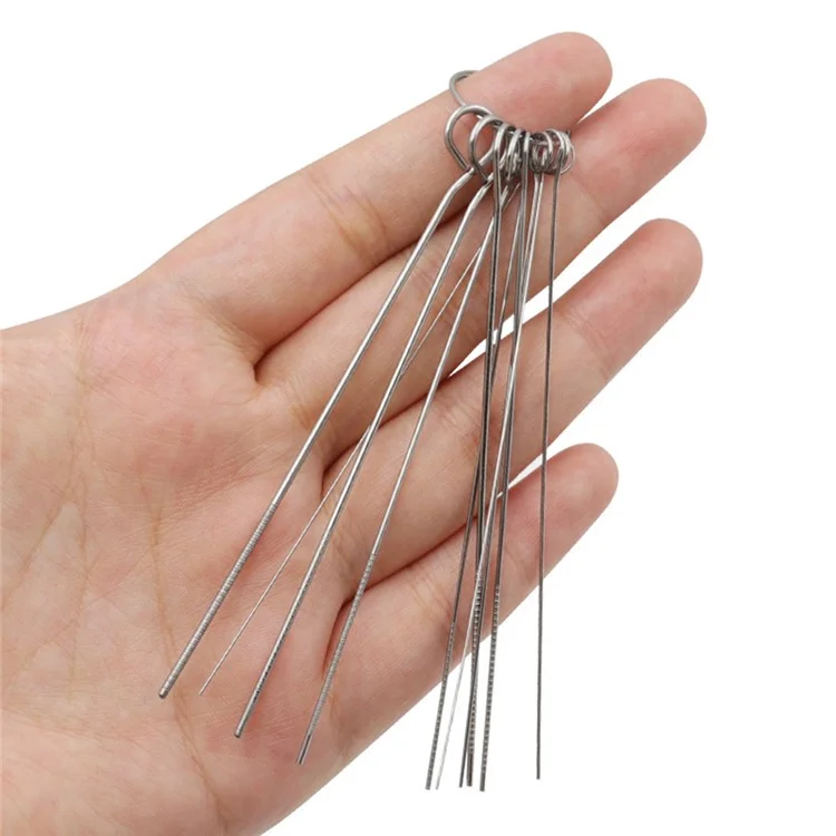10 Sizes 0.4-1.2mm Cleaning Needle Set Welding Nozzles Oxygen Torch Tips Shower Heads Stainless Steel Dredge Needle