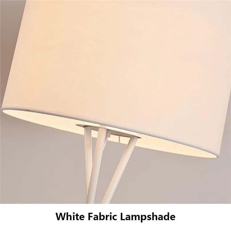 Lâmpada de piso tripé de 220V Luz de pé moderna com abajur de tecido para sala de estar / quarto Lâmpada de leitura (plugue da UE) - Branco