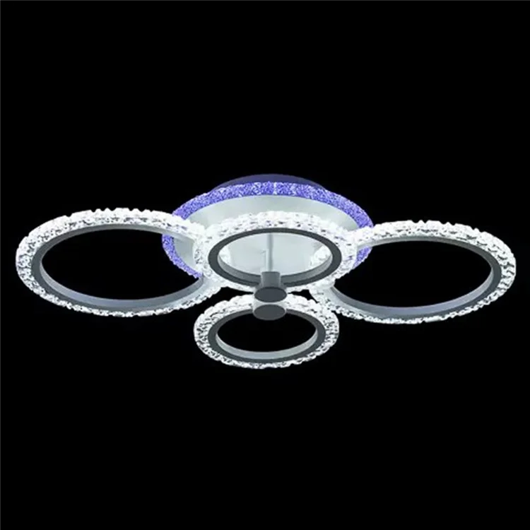 Modern LED Ceiling Light for Living Room Dining Room Chandelier Ring Lamp with Remote Control