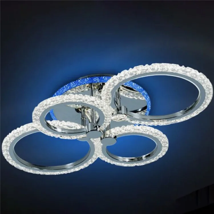 Modern LED Ceiling Light for Living Room Dining Room Chandelier Ring Lamp with Remote Control