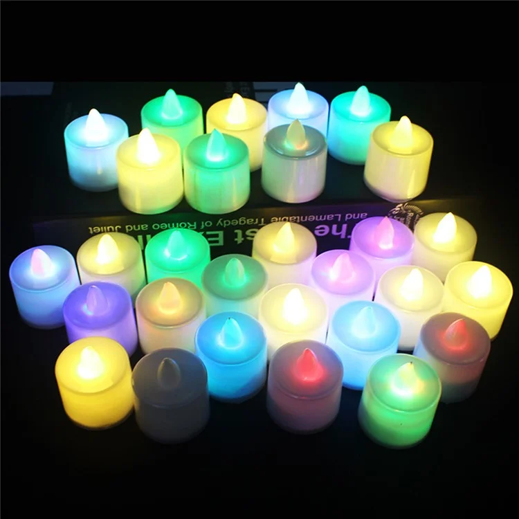 24Pcs / Set Electronic LED Candle Lights Wedding Birthday Party Decoration Flameless Candles - Red Shell / Red Light / No Flash
