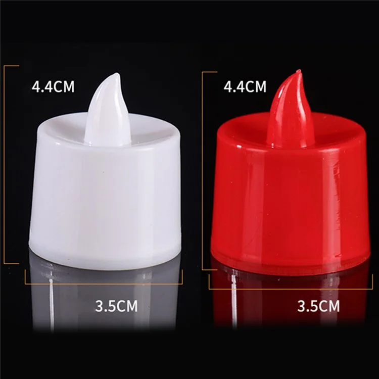 24Pcs / Set Electronic LED Candle Lights Wedding Birthday Party Decoration Flameless Candles - Red Shell / Red Light / No Flash