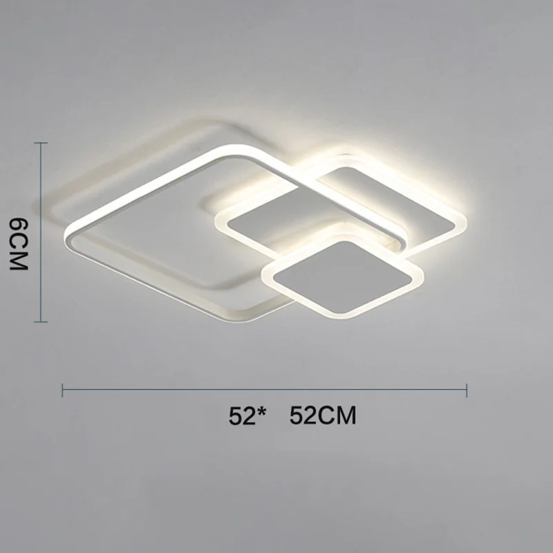 Plafoniera LED Quadrata Moderna Dimmerabile Tre Colori con Telecomando per Soggiorno e Camera da Letto