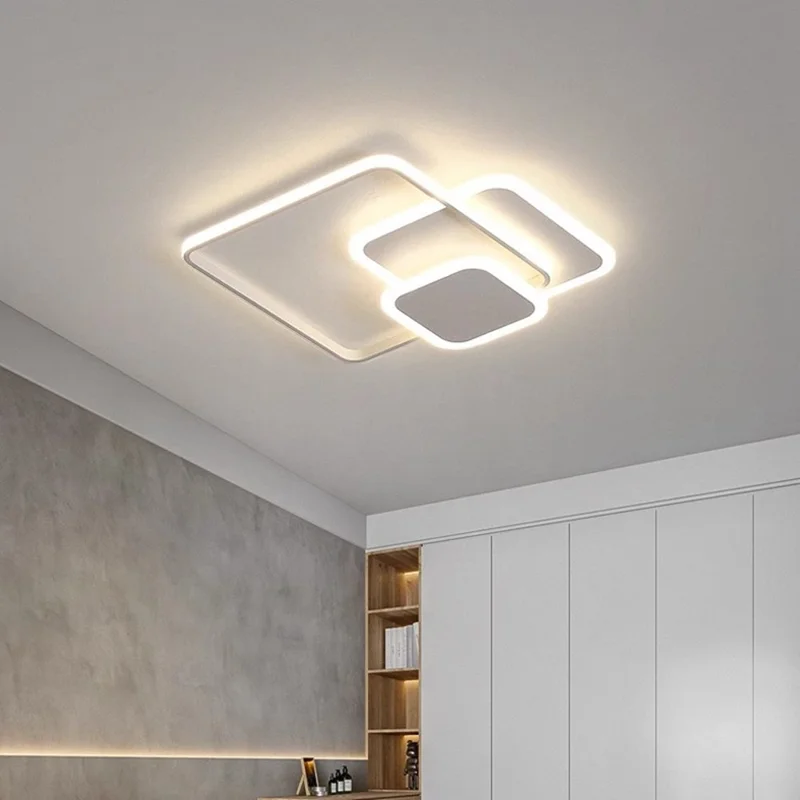 Plafoniera LED Quadrata Moderna Dimmerabile Tre Colori con Telecomando per Soggiorno e Camera da Letto