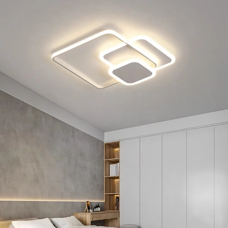 Plafoniera LED Quadrata Moderna Dimmerabile Tre Colori con Telecomando per Soggiorno e Camera da Letto