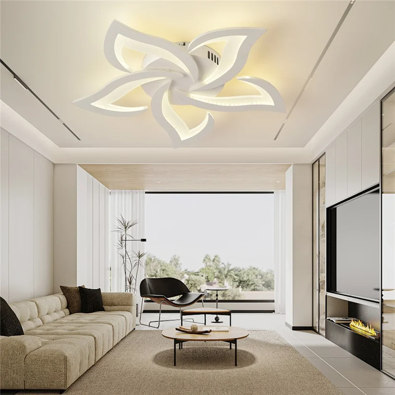 Deckenleuchte mit Fernbedienung für Schlafzimmer und Wohnzimmer - Moderne LED-Lampe mit Dimm- und Speicherfunktion