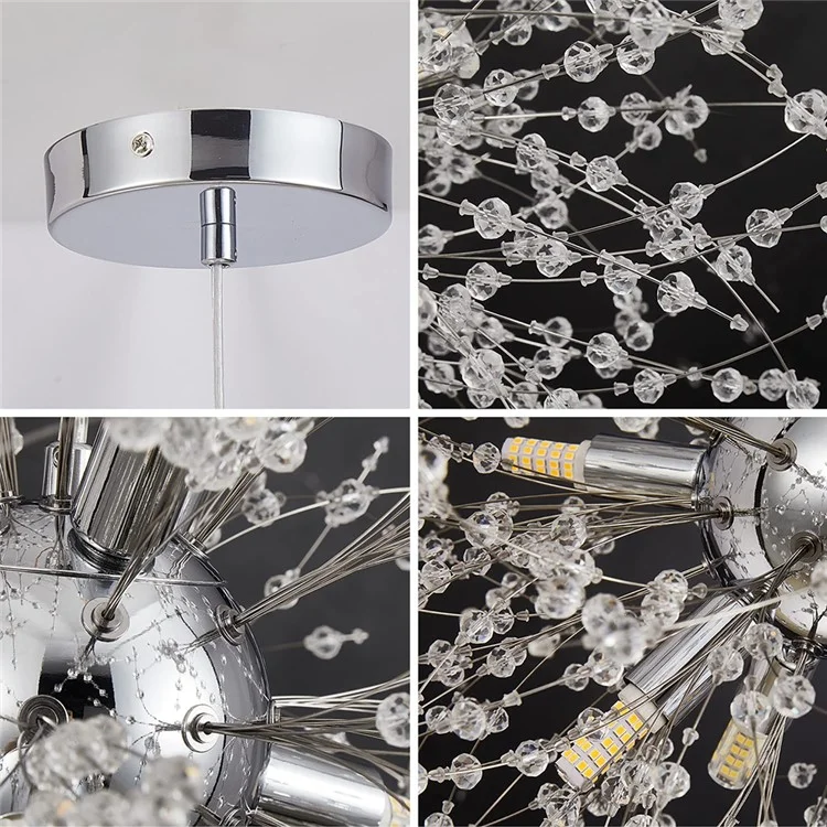 Luminária Pendente Candelabro de Dente-de-Leão Nórdico com Controle Remoto para Sala de Estar, Quarto e Sala de Jantar - Dourado