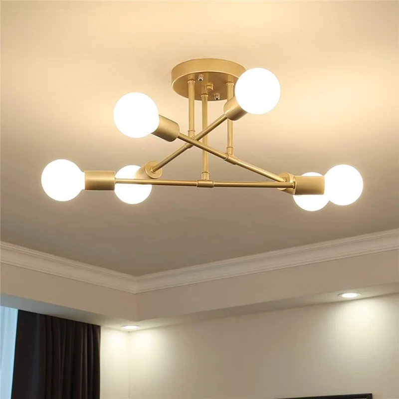 Modern Molecular Ceiling Light for Living Room Bedroom Dining Room LED Dimmable Lamp - Gold