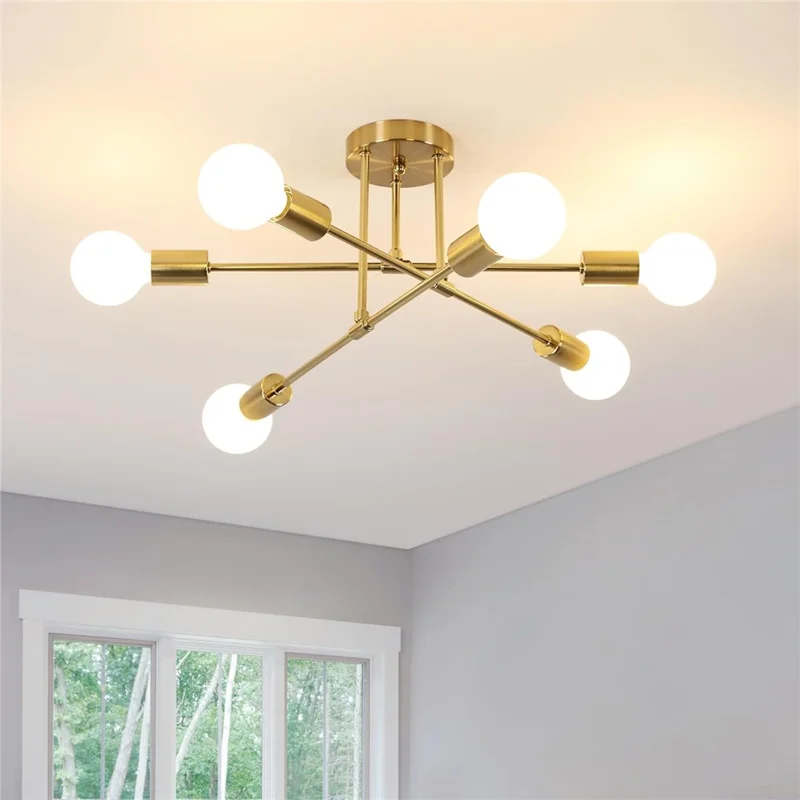 Modern Molecular Ceiling Light for Living Room Bedroom Dining Room LED Dimmable Lamp - Gold