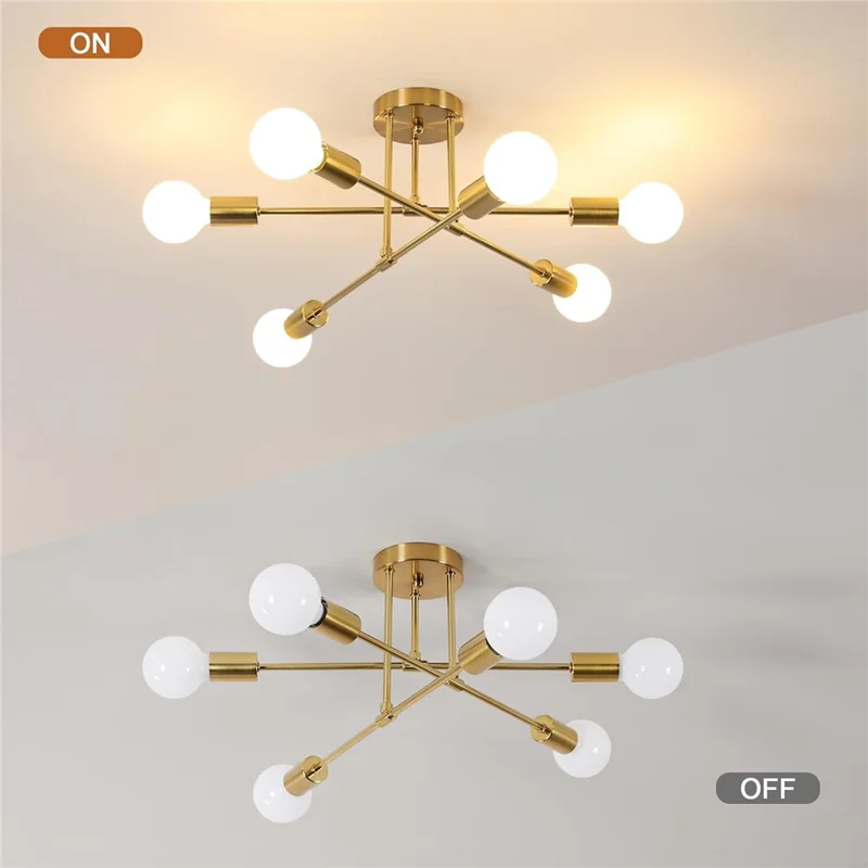 Modern Molecular Ceiling Light for Living Room Bedroom Dining Room LED Dimmable Lamp - Gold
