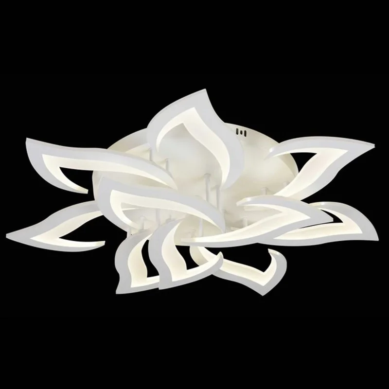 10 Heads Lily Flower Modern Chandelier LED Ceiling Light with Remote for Living Room Bedroom