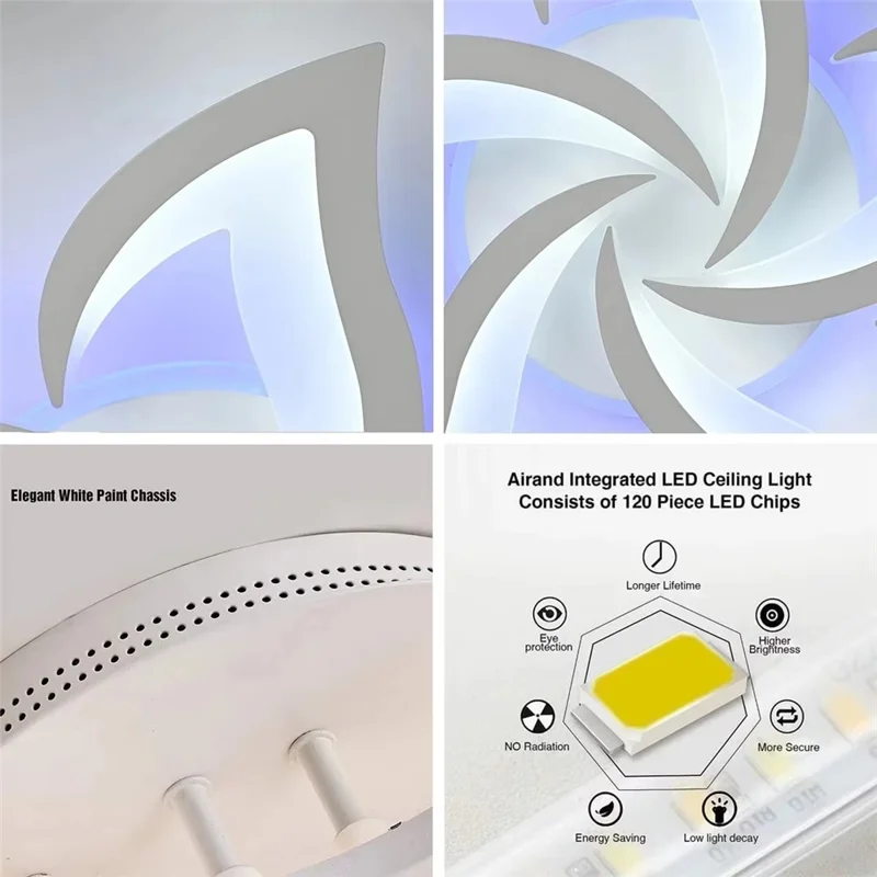 10 Heads Lily Flower Modern Chandelier LED Ceiling Light with Remote for Living Room Bedroom