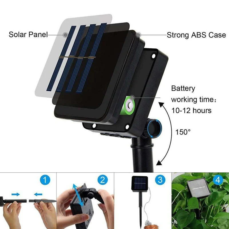 22m 200 LED 8 Modes Solar String Light PVC Copper Wire Holiday Decorative Lamp with Remote Control - White