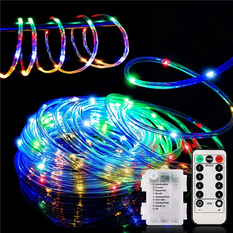 7m 50 LED Remote Control PVC Copper Wire LED String Light with Empty Battery Box Garden Decoration - Warm Color