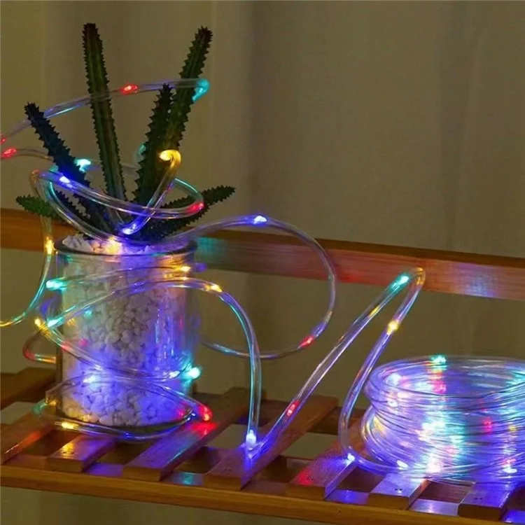 12m 100 LED Remote Control PVC Copper Wire LED String Light with Empty Battery Box Garden Decoration - Warm Color