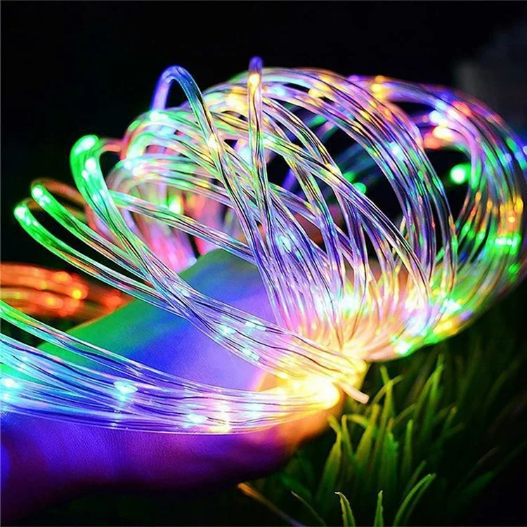 12m 100 LED Remote Control PVC Copper Wire LED String Light with Empty Battery Box Garden Decoration - Warm Color