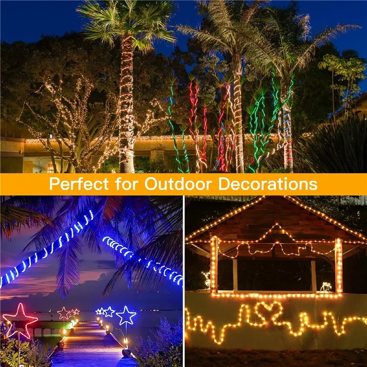 22m 200 LED Remote Control PVC Copper Wire LED String Light with Empty Battery Box Garden Decoration - Warm Color
