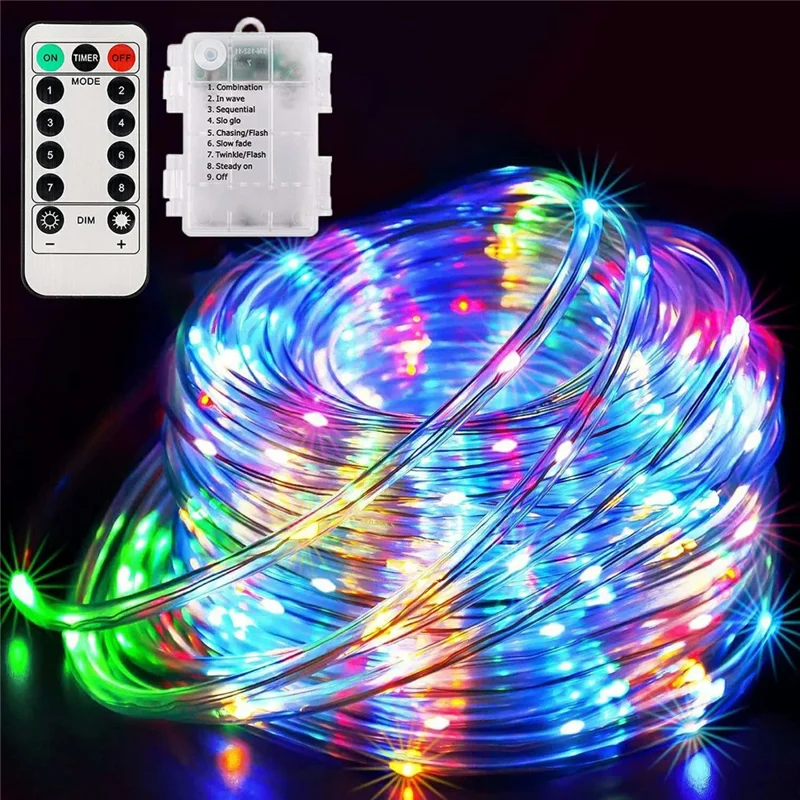 32m 300 LED Remote Control PVC Copper Wire LED String Light with Empty Battery Box Garden Decoration - Multi-color