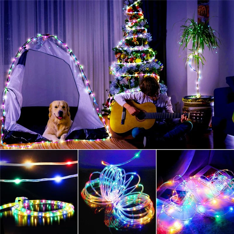 32m 300 LED Remote Control PVC Copper Wire LED String Light with Empty Battery Box Garden Decoration - Multi-color
