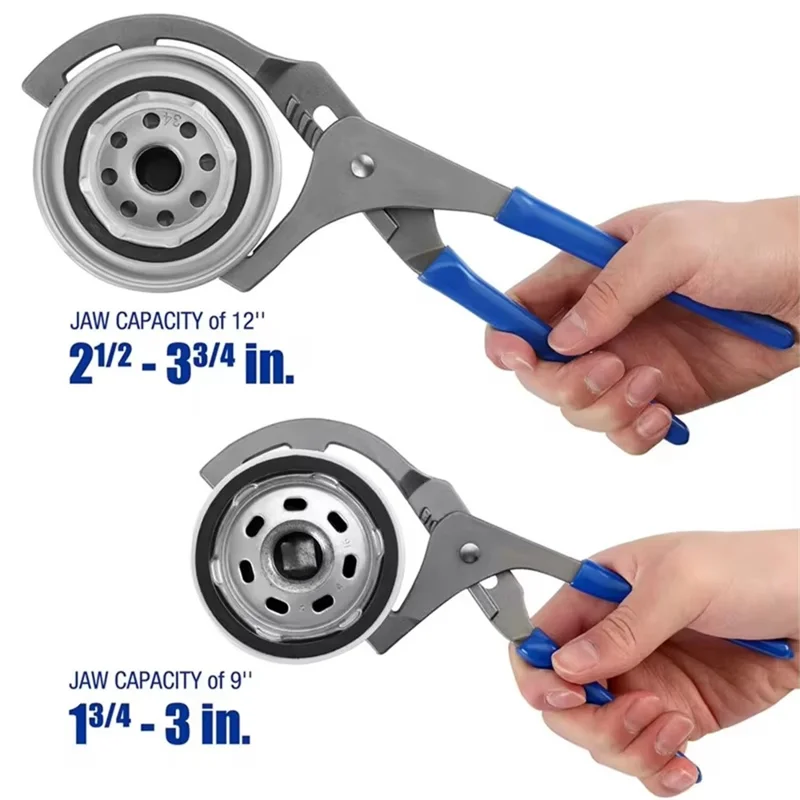 Clé à filtre à huile réglable de 12 pouces en acier à haute teneur en carbone, 5 positions, 63,5-95 mm, pour voiture et camion