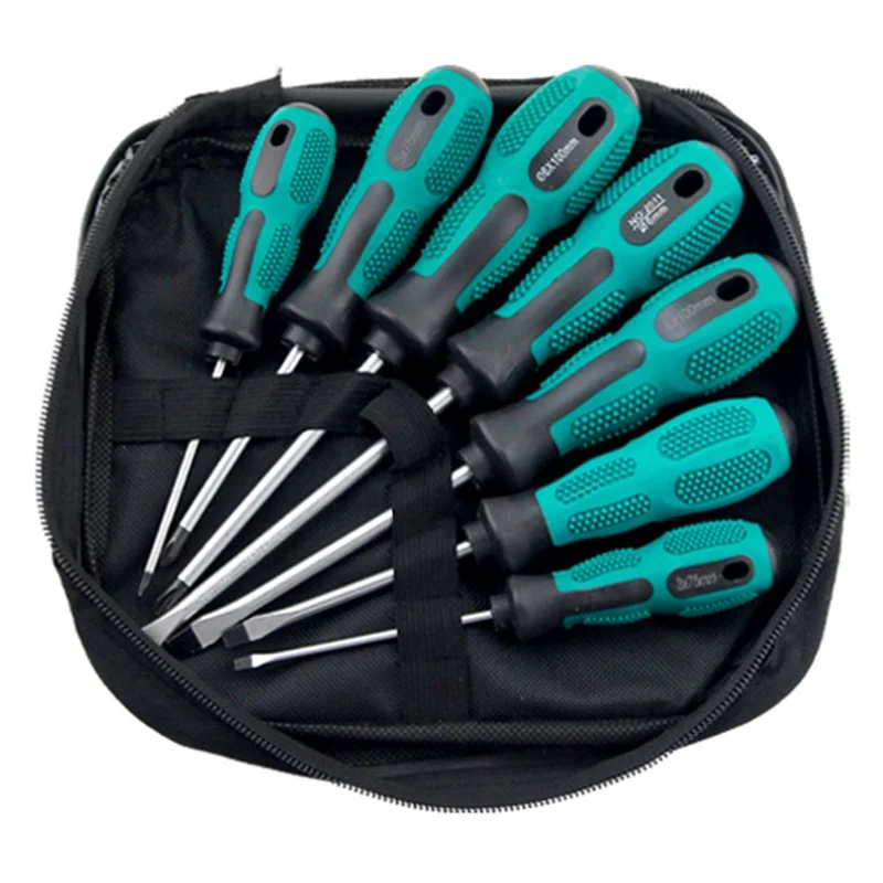 7 PCS Screwdriver Set Two Tone Rubber Handle Magnetic Phillips  /  Flathead Multi-Function Repair Tool