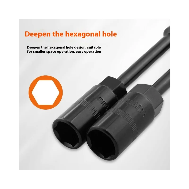 Douille hexagonale en acier chrome vanadium de 1/2 pouce avec rallonge, outil de réparation automobile de 19 mm