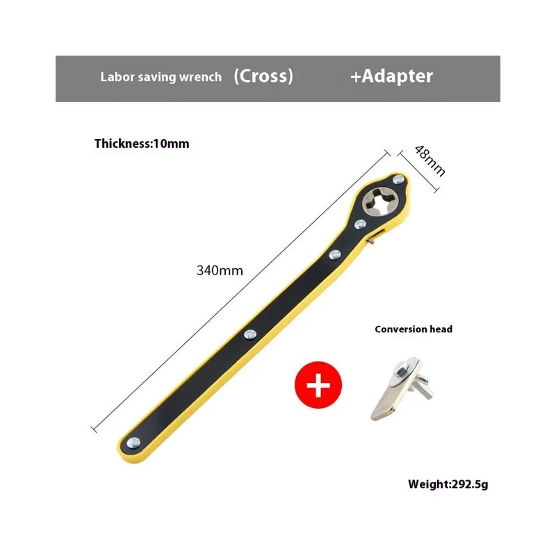 Car Jack Wrench Set with Ratchet Handle For Tire Change Cross Design Wrench with Adapter