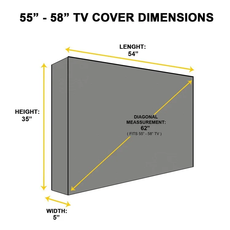 Outdoor TV Waterproof Dust-proof Cover Television Protective Cover for 55-58 inch TV