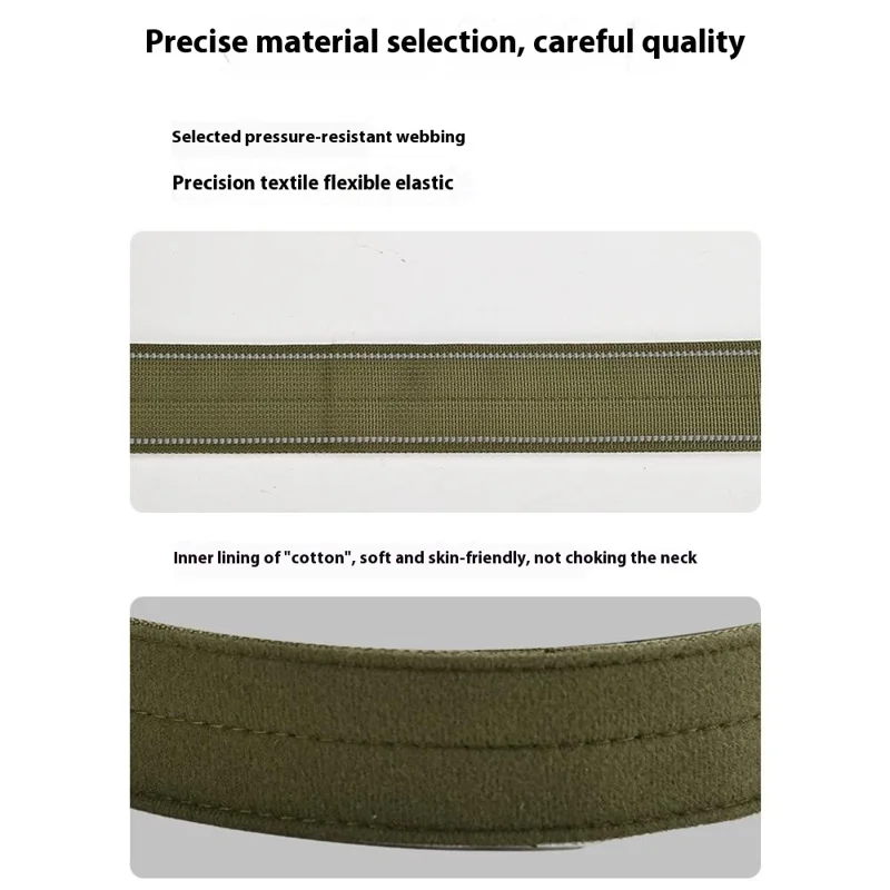 Size M Tactical Reflective Dog Collar Nylon Adjustable Outdoor Walking Training Collar with Grip Handle - Army Green