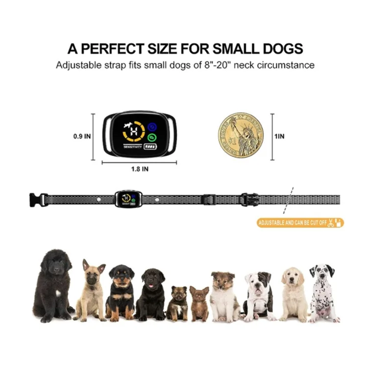 Collar antiladridos con 6 niveles de pitido y vibración, impermeable, para adiestramiento de mascotas