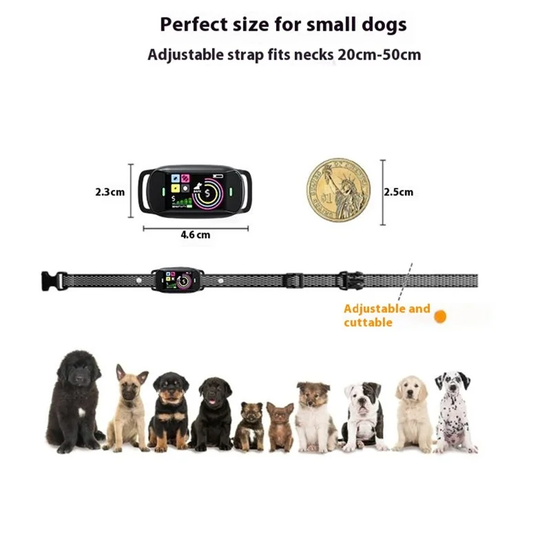 Collar Antiladridos para Perros con Pantalla de Color Inteligente BC4VS, Entrenamiento de Mascotas con Sonido y Vibración