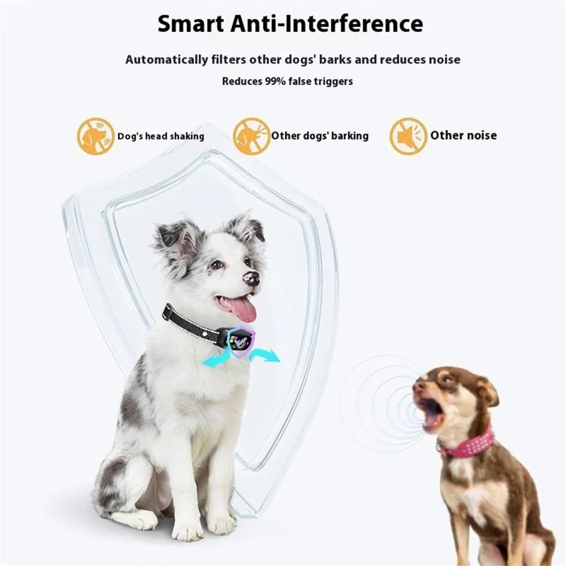 BC3V Für Hunde Smart Anti-Bell-Kragen IP67 Wasserdicht Sound und Vibration Farbbildschirm Haustier-Trainingshalsband