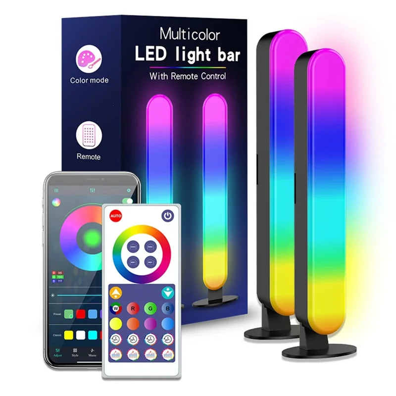 SAL042 2Pcs LED Gaming Light Bar RGB Music Sync Atmosphere Lamp for Desktop Computer