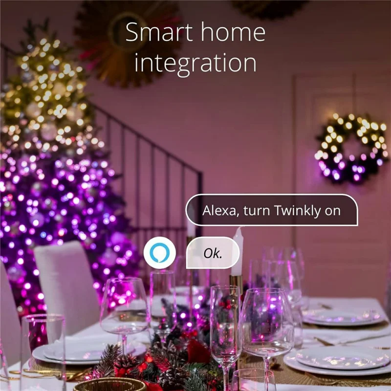 LXDC042 Smart LED String Lights 20M 200 LEDs Christmas Party Decoration Lights App Controlled