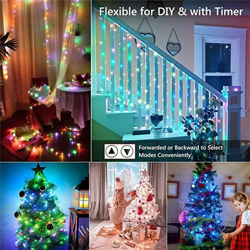 LPX041 Smart LED String Lights 10M 100 LEDs WiFi / BT APP Control RGBIC Christmas Decoration Lighting