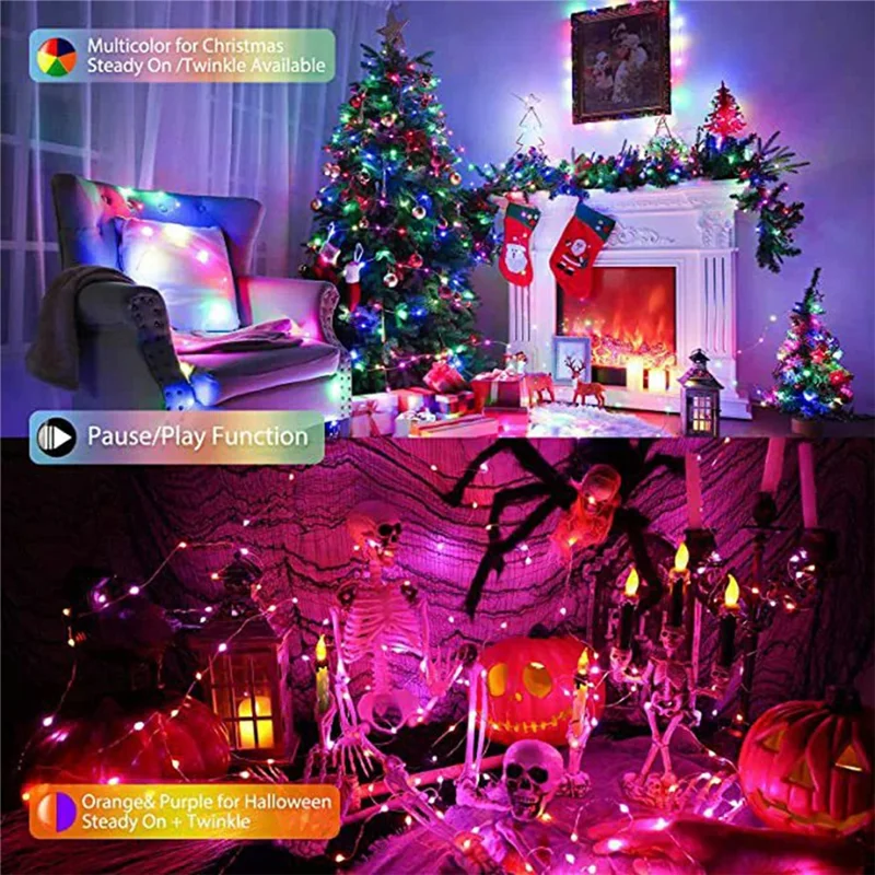 LPX041 Smart LED String Lights 10M 100 LEDs WiFi / BT APP Control RGBIC Christmas Decoration Lighting