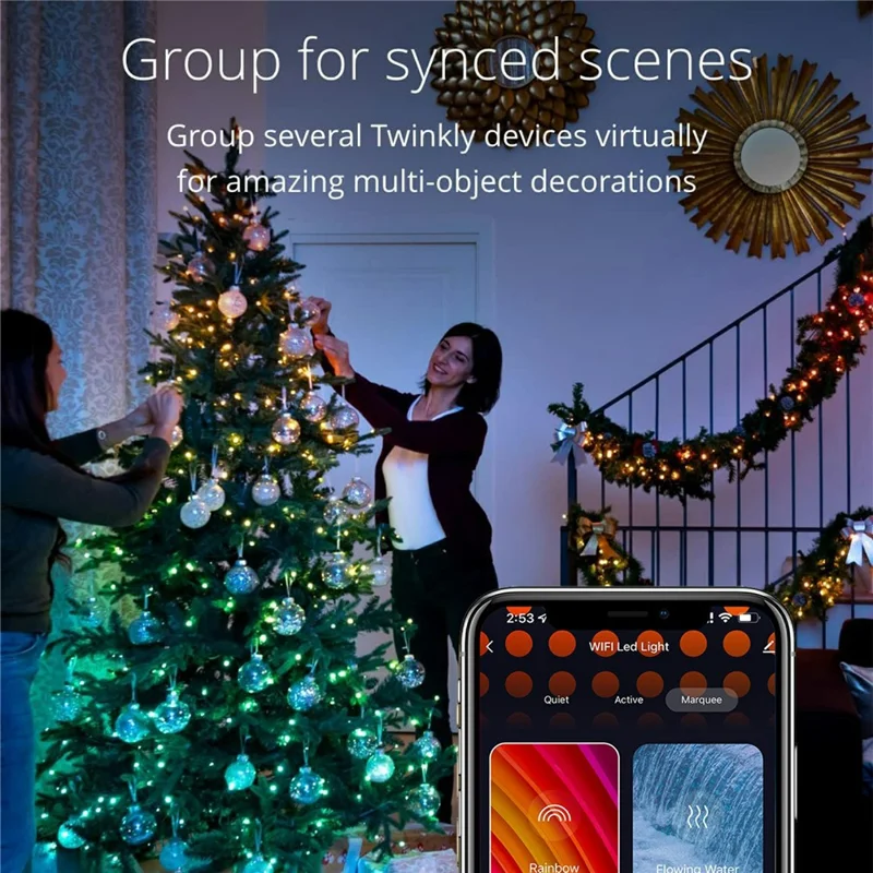 LPX041 Smart LED String Lights 10M 100 LEDs WiFi / BT APP Control RGBIC Christmas Decoration Lighting