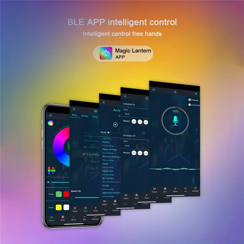 S14 Bluetooth-Compatible Smart Outdoor String Lights 12M 20 Bulbs RGBIC LED App and Voice Control